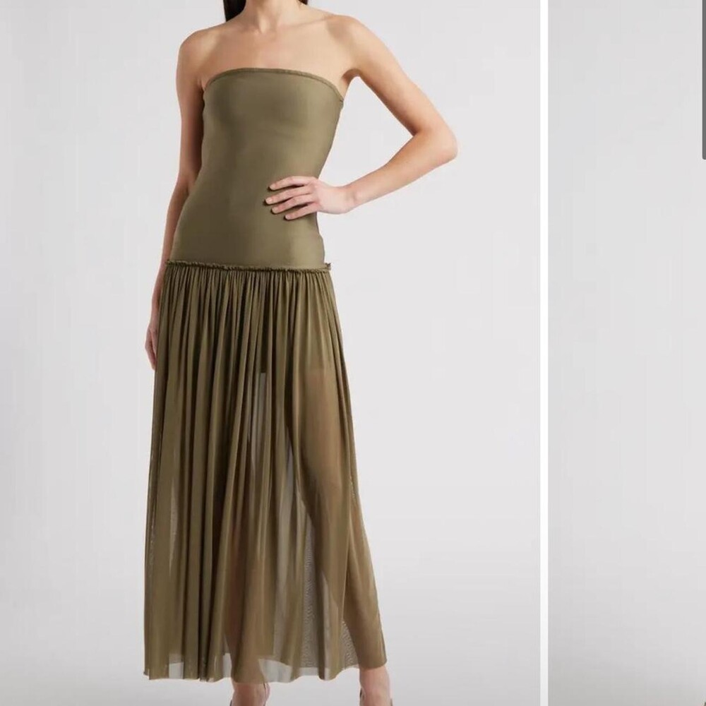 Rare London Women's Khaki and Green Dress